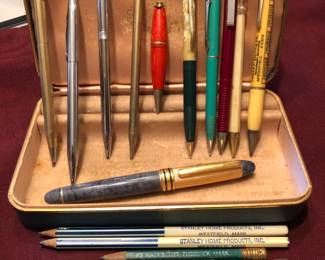 Vintage fountain pens, ballpoints, pencils