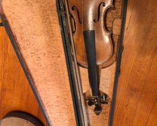 Second violin, case, and bow.  German. Replica.  