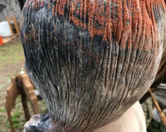 Back of Comanche Pottery Indian bust.  