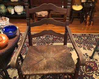 Antique chairs with rush seats