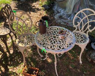 3 piece garden table with chair set 