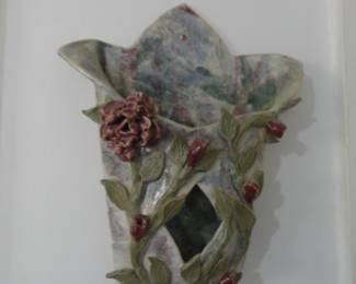 Floral Pottery Wall Pocket