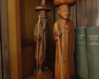 Carved Asian Wood Figures