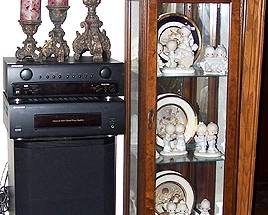 Balance of Pioneer stereo system, Pulaski curio grandfather's clock, Precious Moments