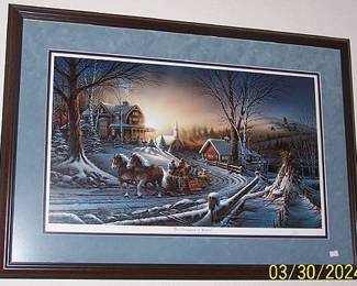 Large framed Terry Redlin print, signed and numbered