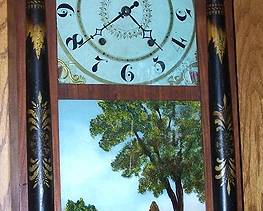 Reverse painted clock