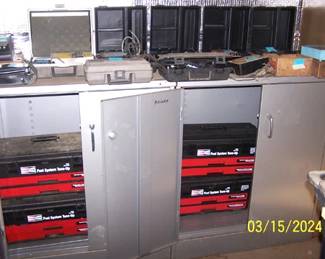 Metal storage cabinets, power tools, Champion Fuel System tune ups