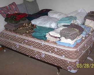 Full size bed and bedding