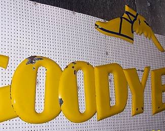 1930's / '40's 20 inch letters Goodyear porcelain sign