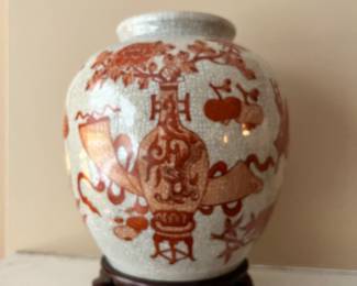 Asian ginger jar lovely orange colors
