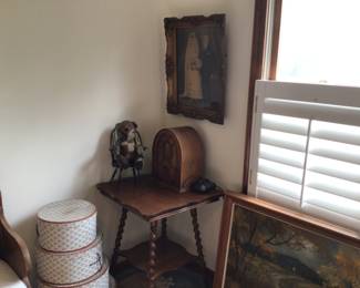 Antique Table with Radio