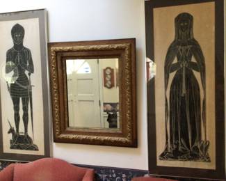 Vintage Mirror and Vintage Rubbings