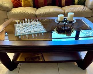 The coffee table and chess set are sold.