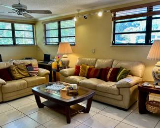 The coffee table and side tables are sold.