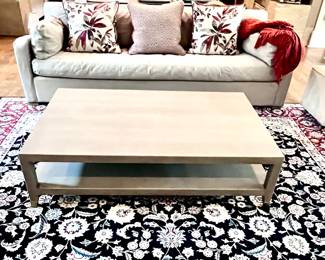 Restoration Hardware faux leather coffee table