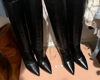 MIU leather high boots