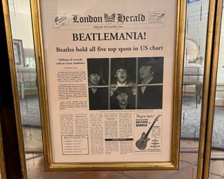 Frame newspaper “beetlemania!”