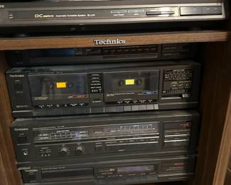 Close-up of Technics stereo components
