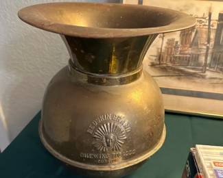 Brass Redskin Brand Spitoon