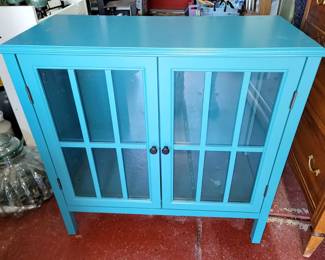 Teal/aqua blue cabinet. 31w x 14d x 31h.  Now $35