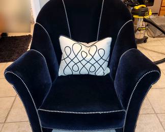 Feel like you're in Hollywood in this luxurious black velvet, studded armchair! Now $95