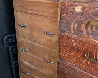 Vintage heavy duty chest of six (dovetailed) drawers. 24w x 24d x 60h. Now $100 