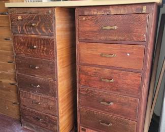 Vintage very heavy duty tall deep chests of six (easy-slide) drawers.  21w x 27d x 52h. Now $100 each. 