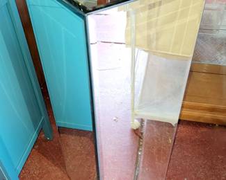 Mirrored pedestal. 12w x 12d x 35h. Now $75