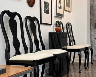 Set of 5 lacquered dining chairs