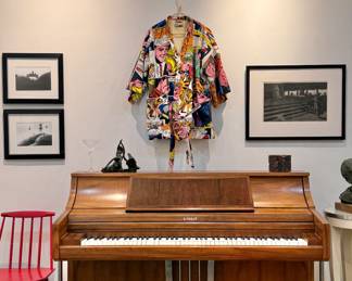 Kimball Modern Walnut and Chrome Piano