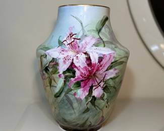 French Vase Handpainted Artist Signed
