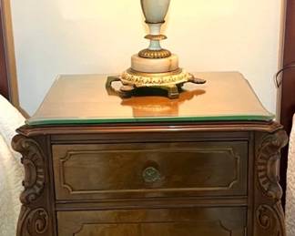 Antique French Louis XV Style Carved Mahogany Side Stand Circa 1930