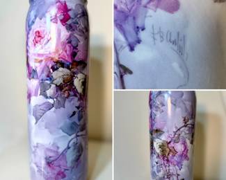 French Limoges Vase Artist Signed