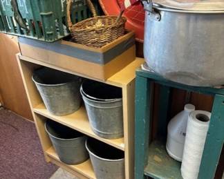 Galvanized buckets in good shape.