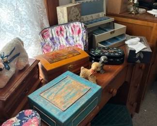 Some vintage jewelry chests.