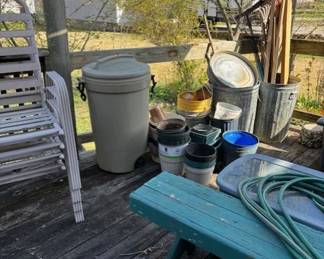 Lots of outdoor benches and equipment.