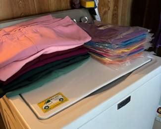 The washer/dryer is not for sale, sorry.  But these blouses are still in their bags!