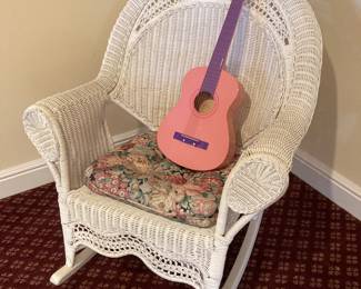 White wicker rocker