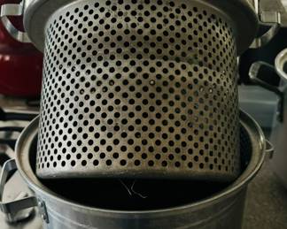 Vintage pot with strainer