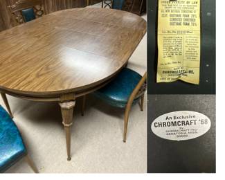 Vintage 1968 Chromcraft table and 4 chairs.  Good condition.  No rips or tears on seats.