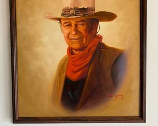 John Wayne Oil Portrait by Lee Young