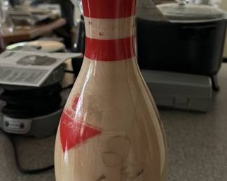 Bowling pin signed by Dick Weber