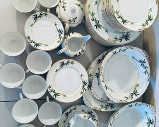 Vintage 1940's Kent Bally Hai China set. 10 full place settings, plus extra pieces and accessories.