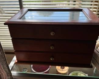 Jewelry Box with glass top.