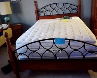 Master bed & frame. Pillow top w/water bed under.