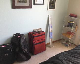 Travel bags & sewing supplies.