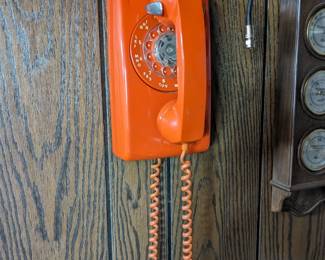 Vintage Orange Wall telephone