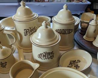 Pfaltzgraff Village flour / cookies / coffee canisters