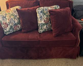 Corduroy Love Seat and pillows