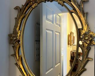 Oval antique mirror